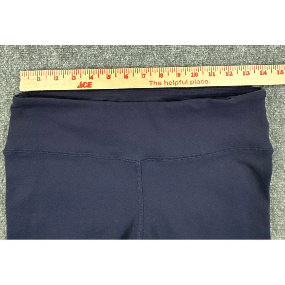 Alo Yoga Womens Medium Navy Blue Mesh Panel Keyhole Ankle Leggings